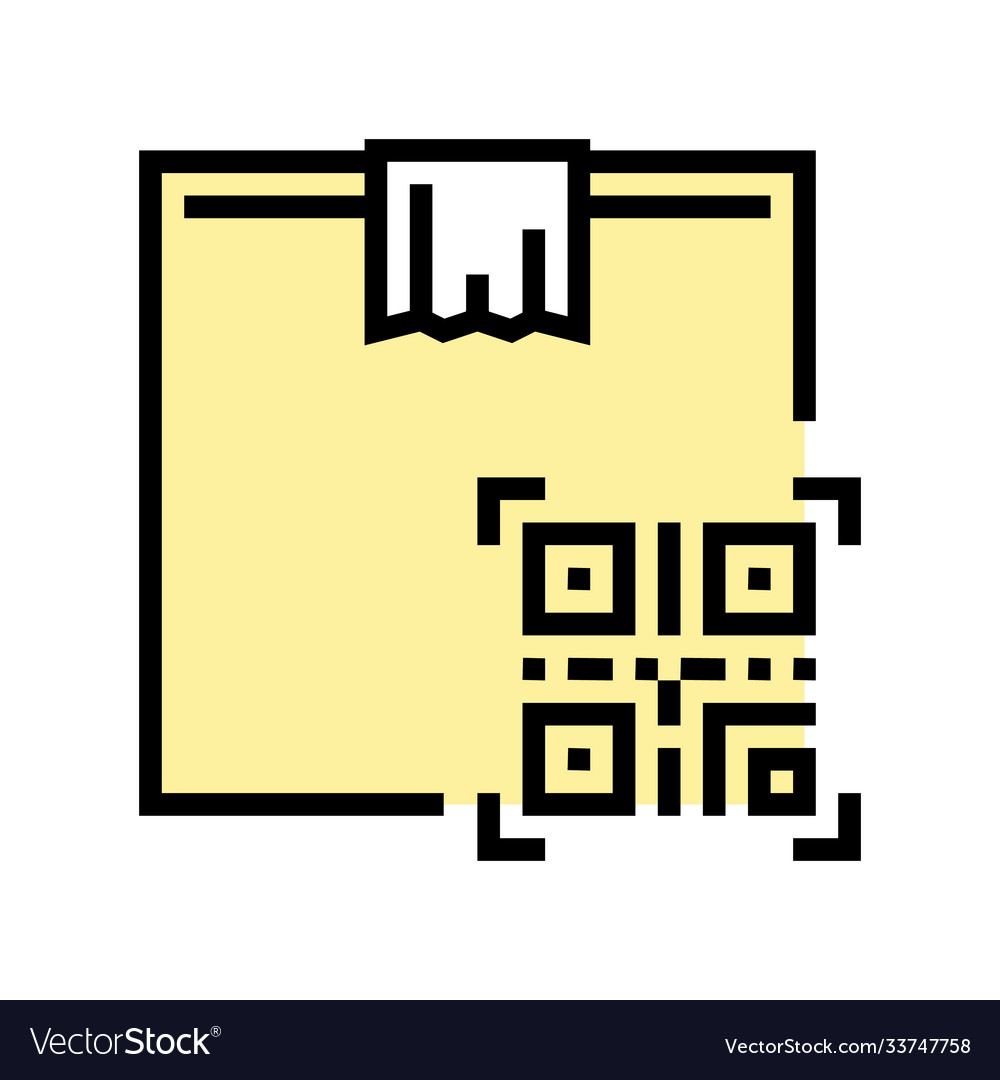 Box delivery individual qr code color icon