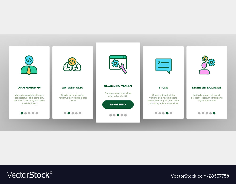 Developer onboarding icons set vector image Developer onboarding icons set