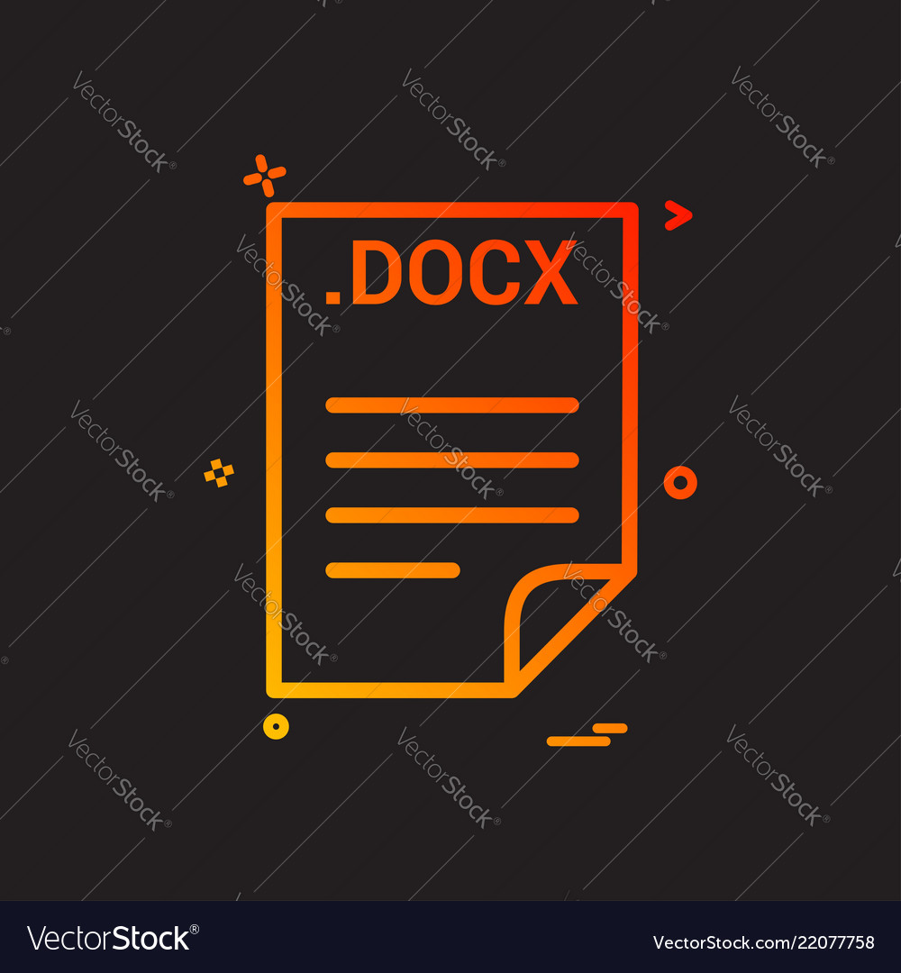 Docx application download file files format icon vector image Docx application download file files format icon