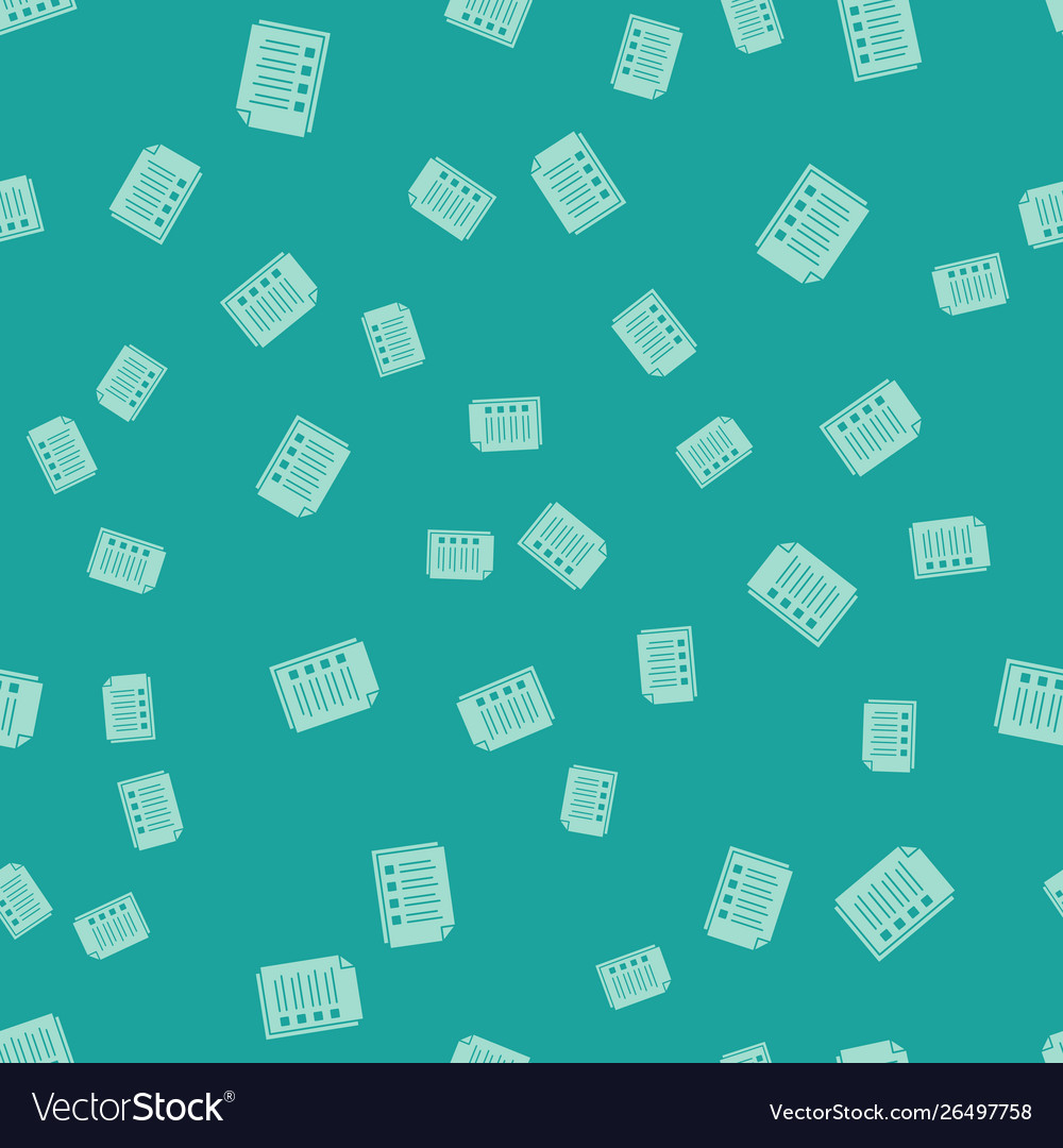 Green file document icon isolated seamless pattern vector image Green file document icon isolated seamless pattern