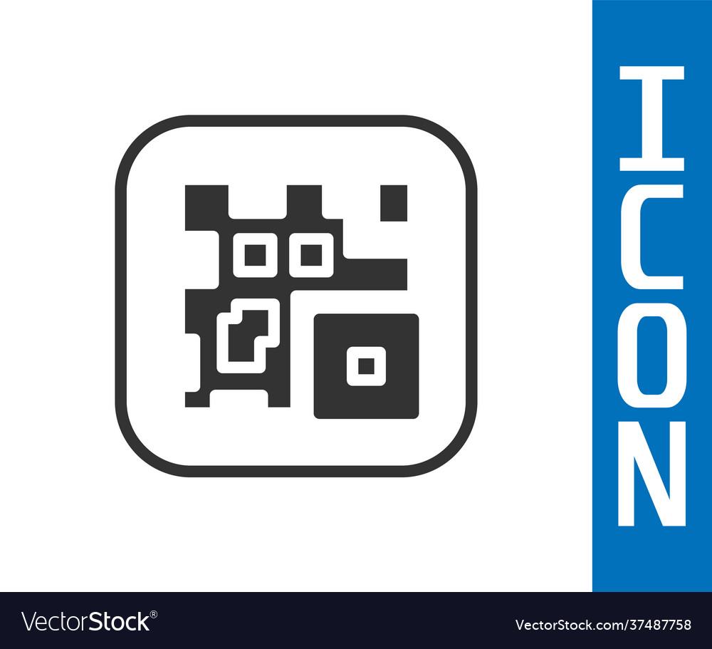 Grey qr code sample for smartphone scanning icon vector image Grey qr code sample for smartphone scanning icon