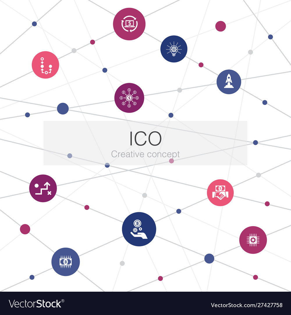 Ico trendy web template with simple icons