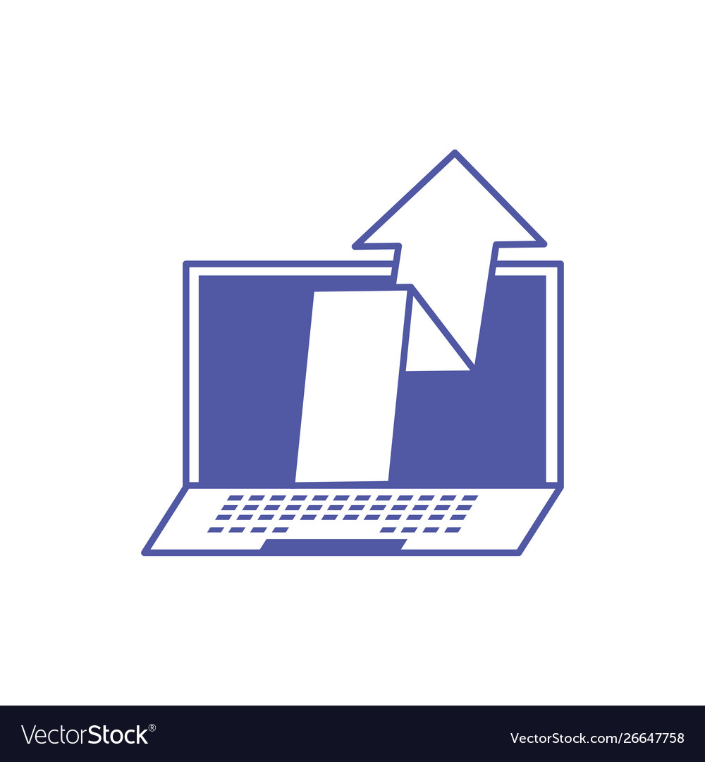 Laptop computer with arrow up