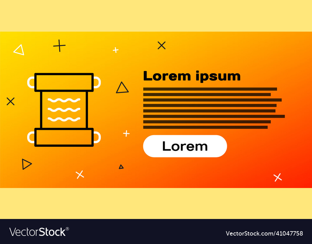 Line ancient papyrus scroll icon isolated Vector Image Line ancient papyrus scroll icon isolated