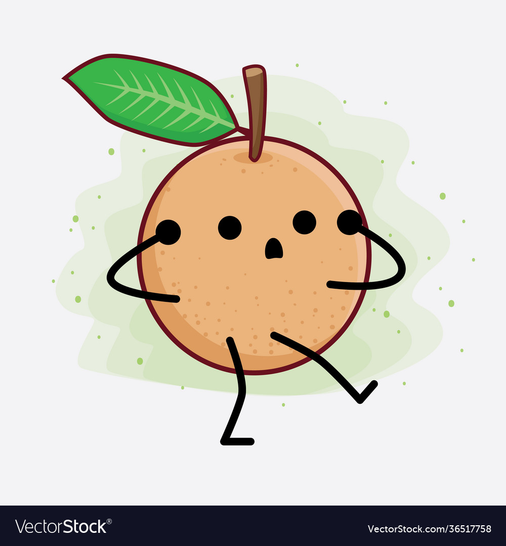 Longan fruit cute character with simple face Vector Image