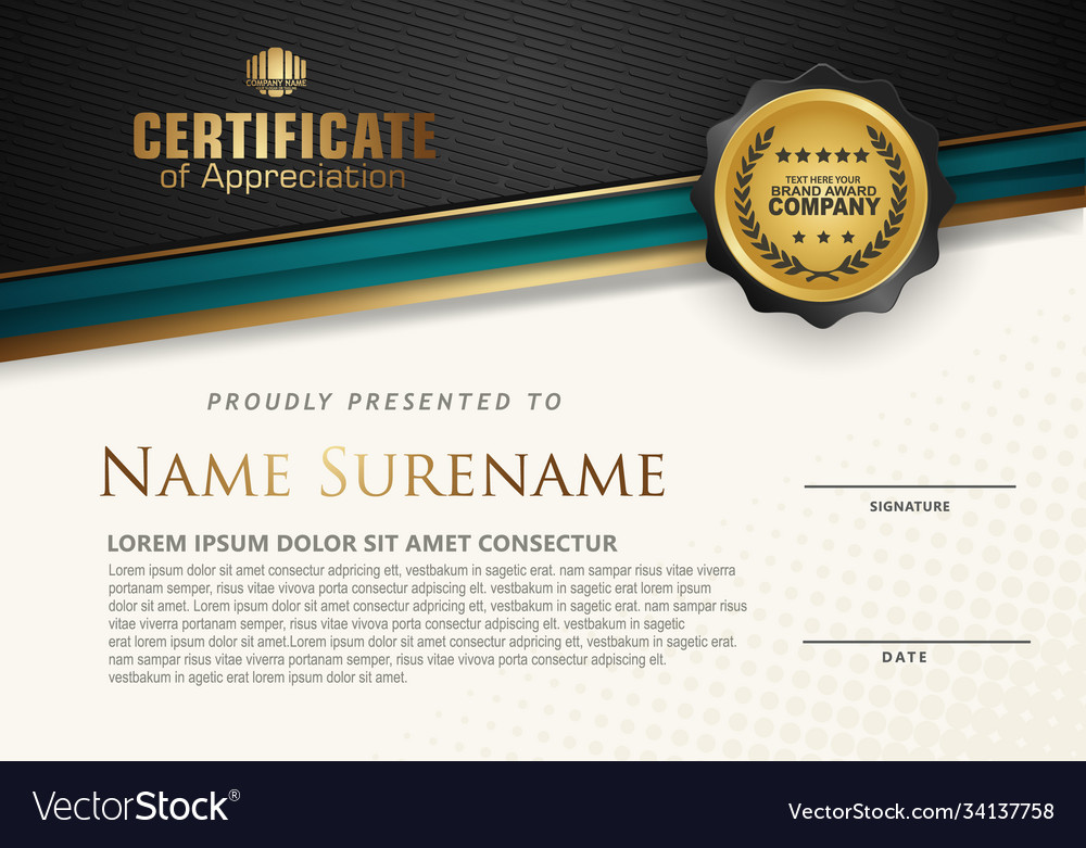Modern certificate template with lines style