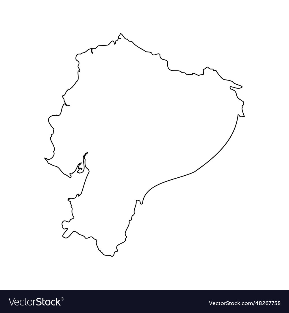 Outline simple map of ecuador