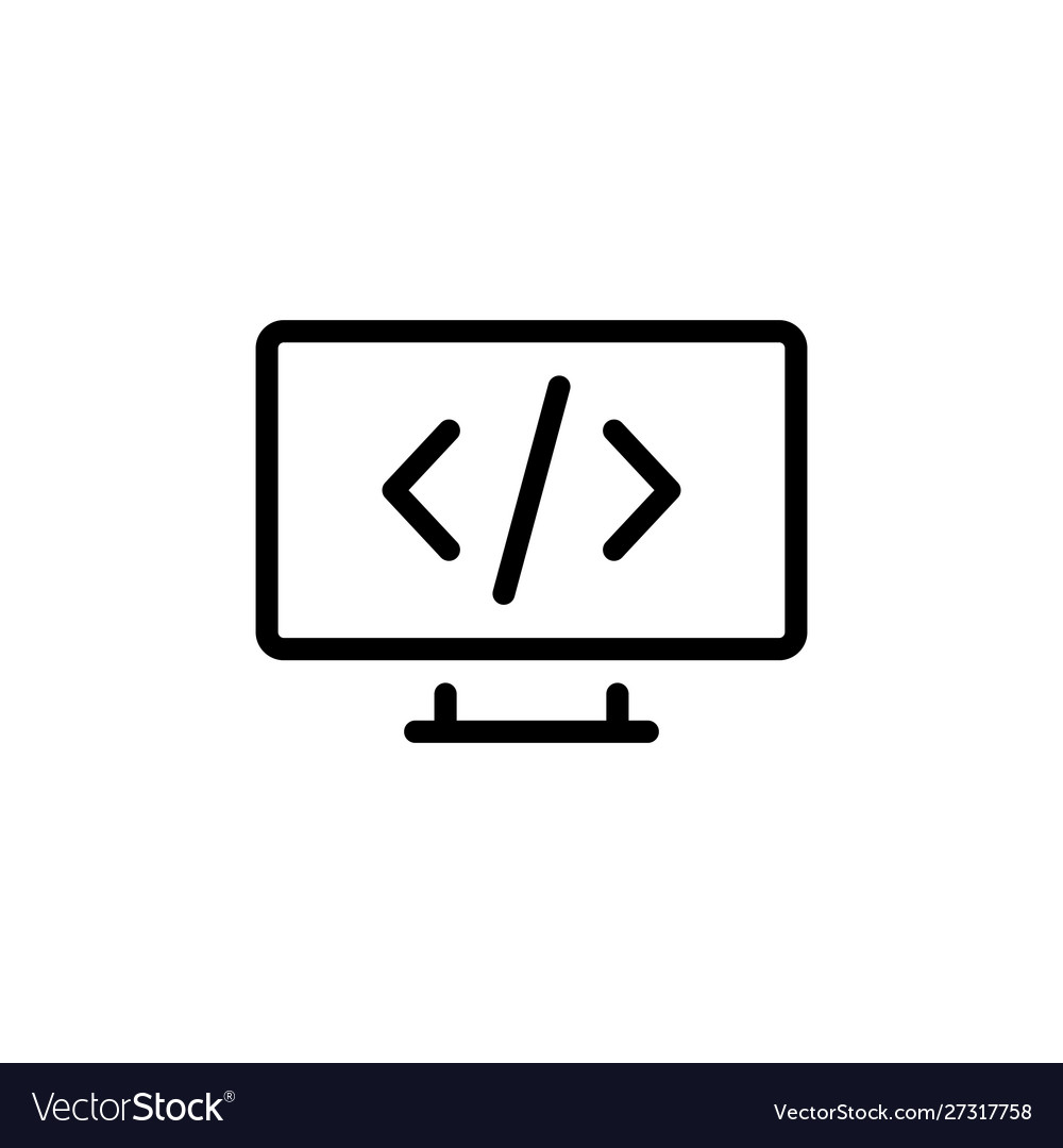Programming icon simple flat style outline