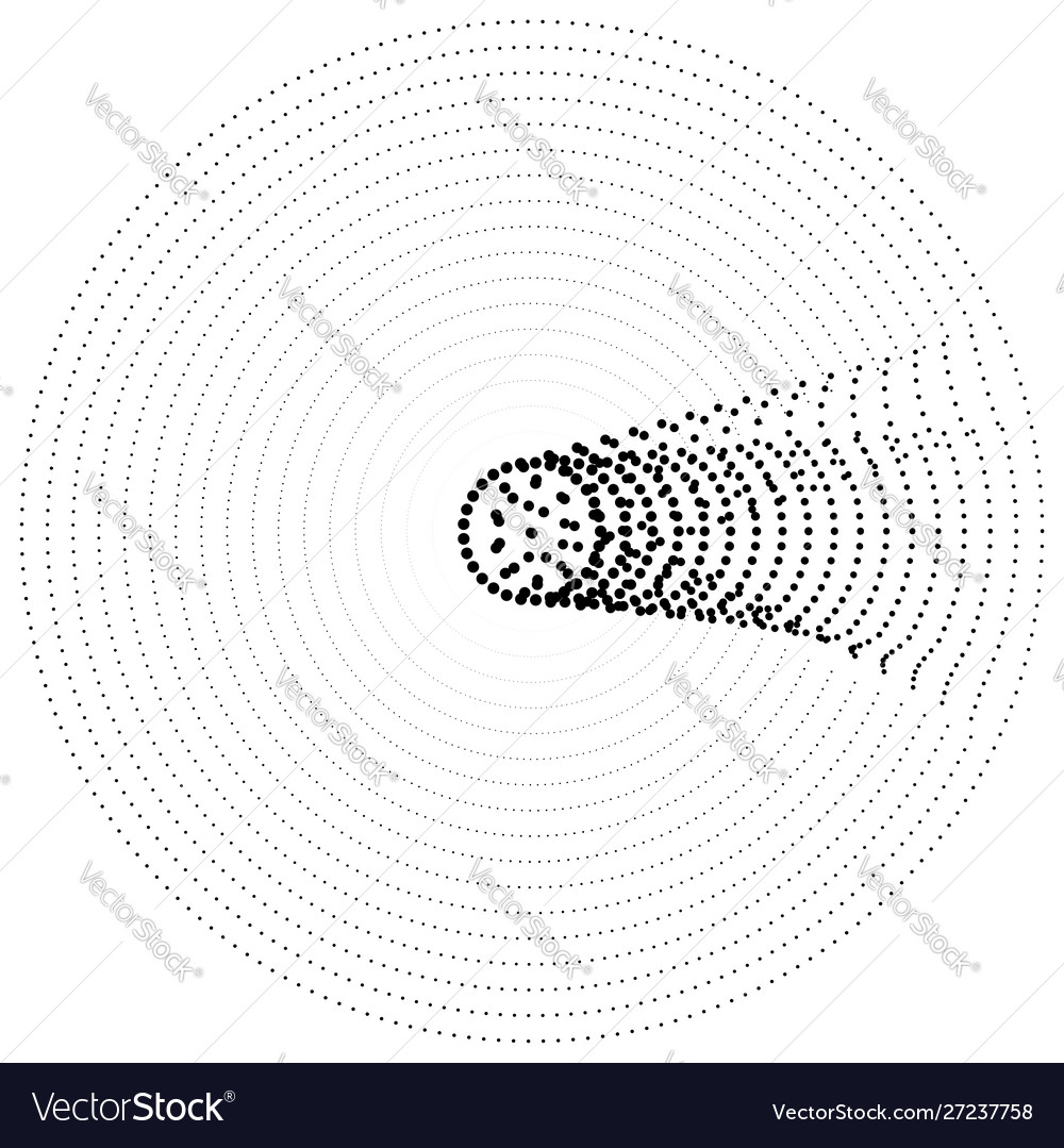 Radial element with random dots circles rings vector image Radial element with random dots circles rings