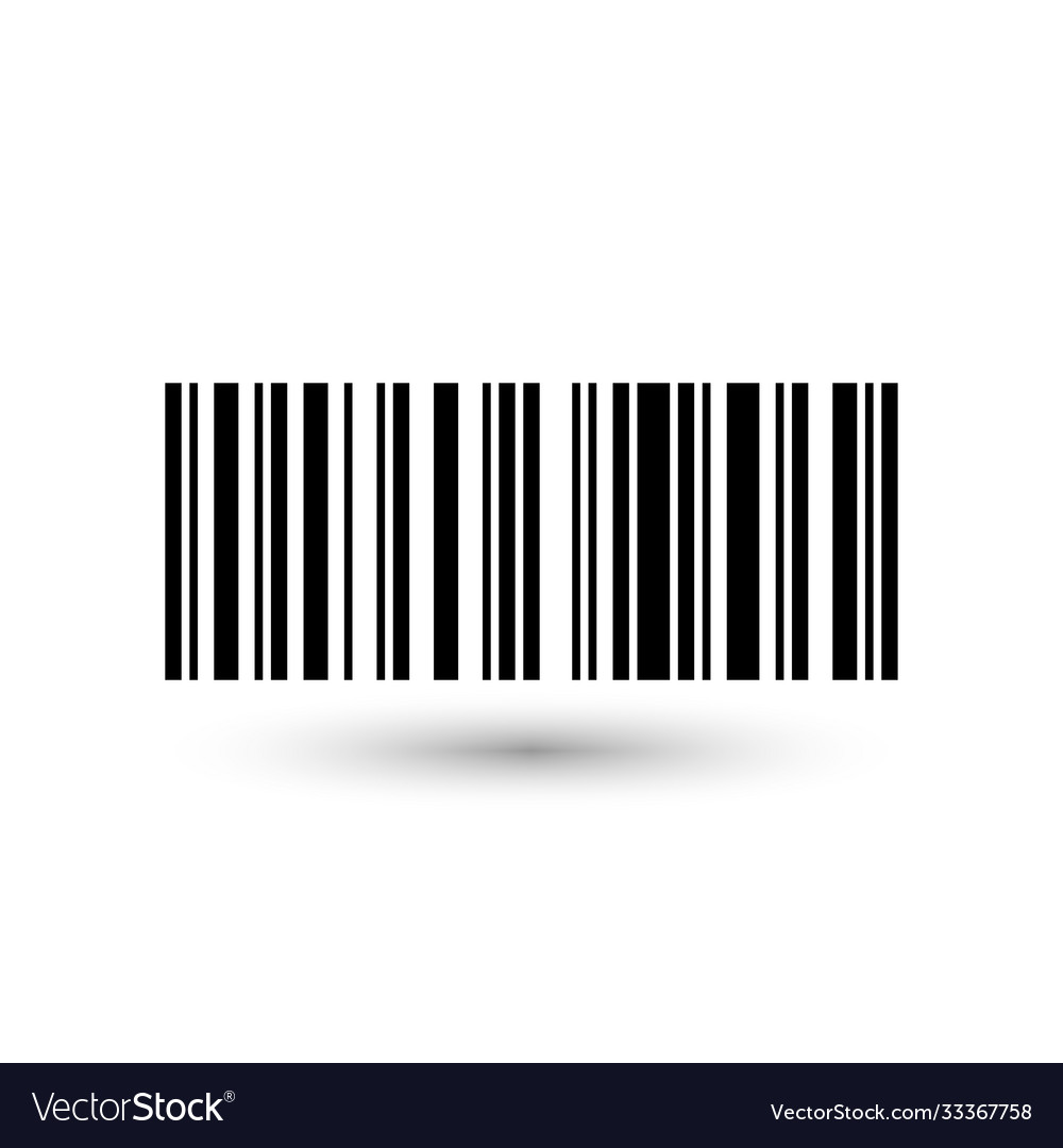 Realistic bar code icon a modern simple flat