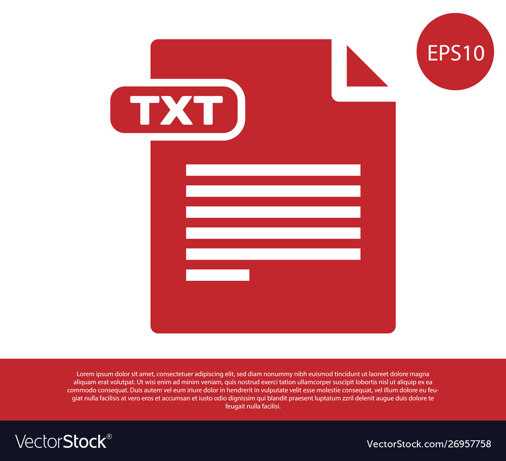 Red txt file document download button icon vector image Red txt file document download button icon