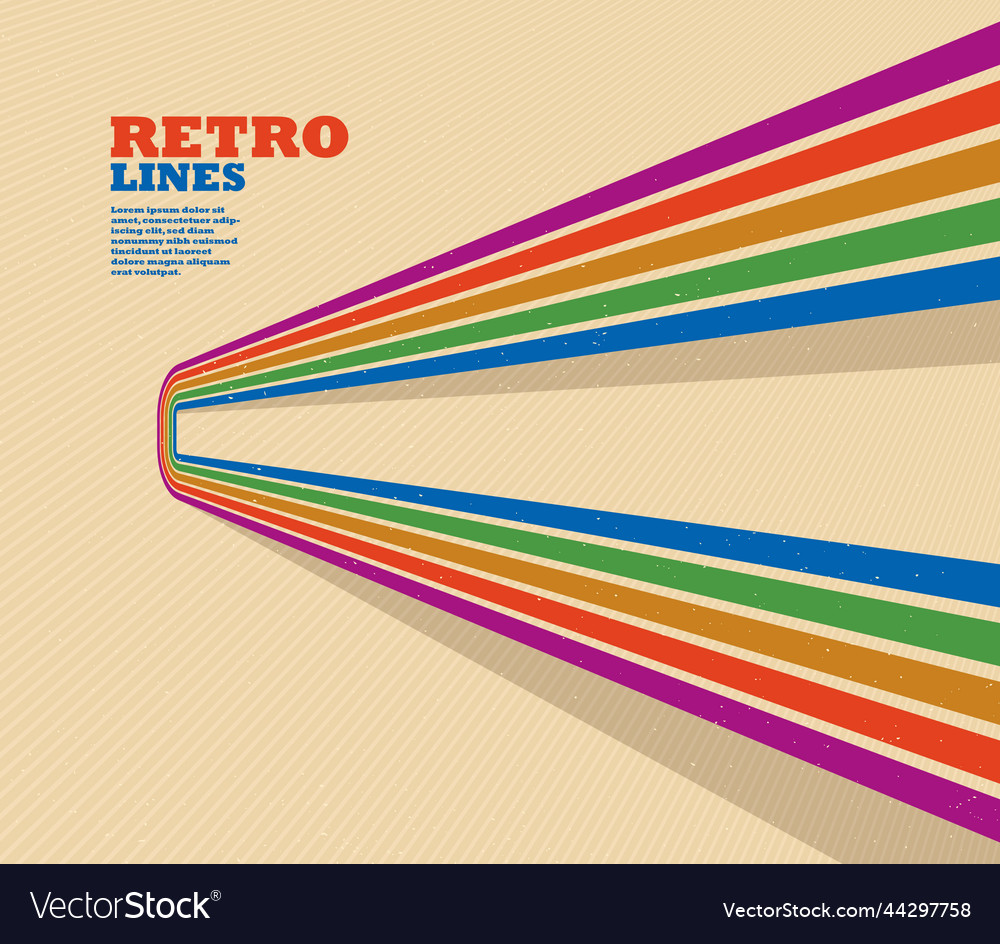 Retro style abstract background with curve lines vector image Retro style abstract background with curve lines