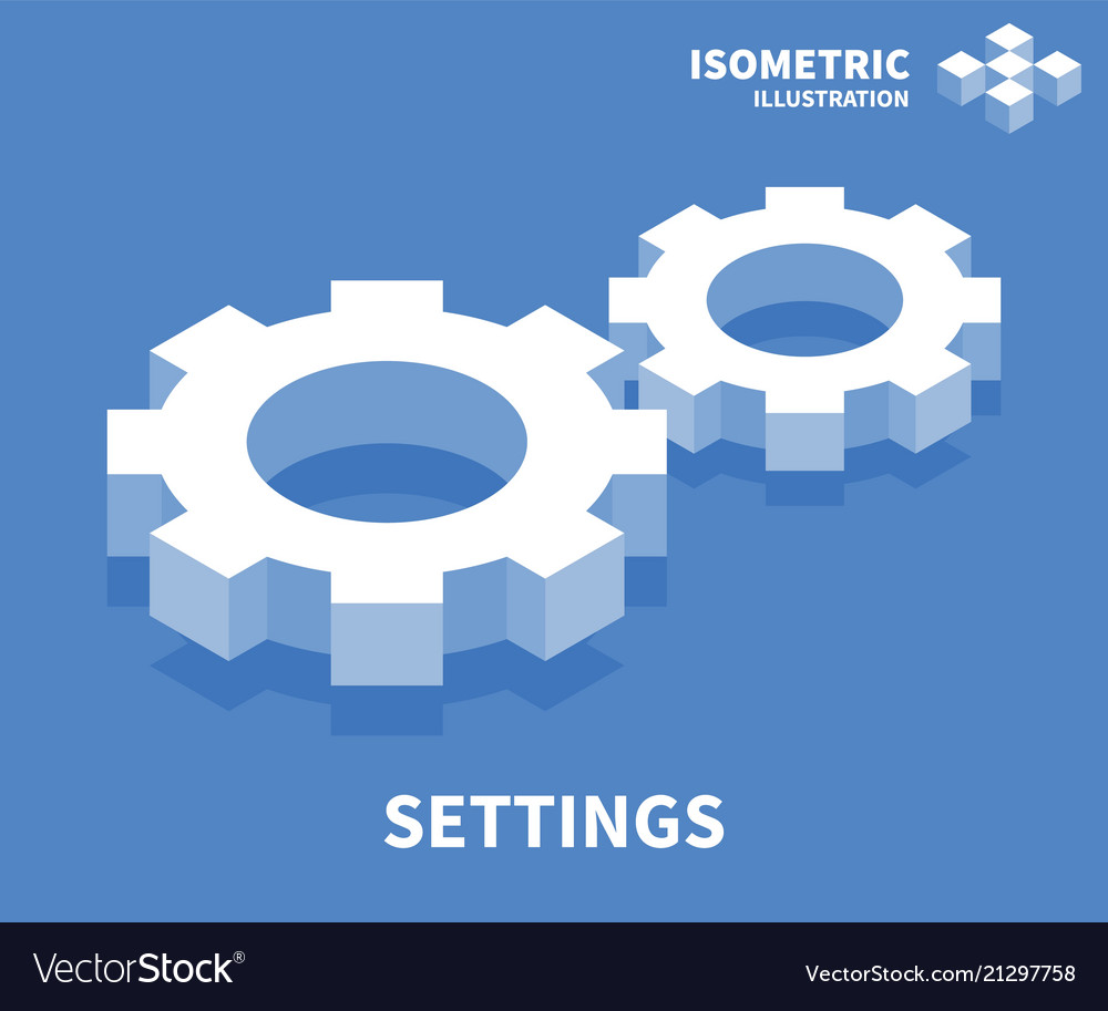 Settings icon isometric template for web design