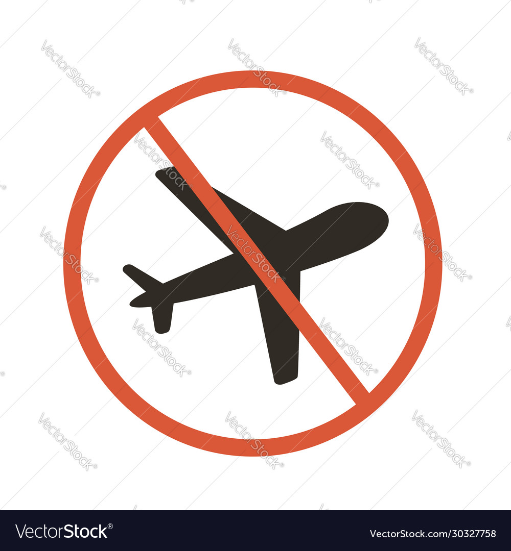 Stop flights not travel while sick sign Royalty Free Vector