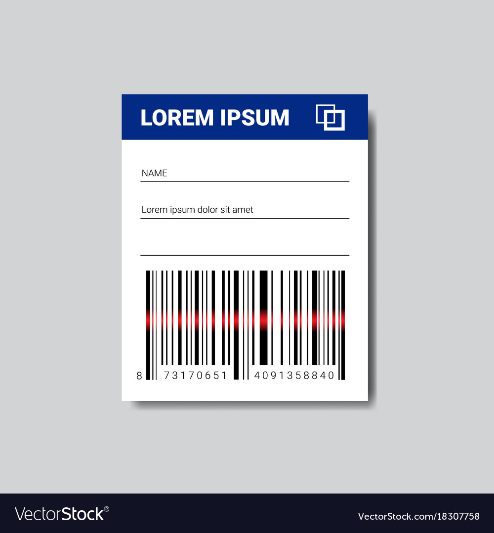 Template sticker with copy space and bar code