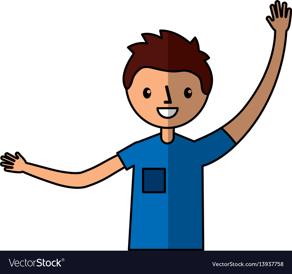 Junger Mann feiert Charakter vector image Junger Mann feiert Charakter