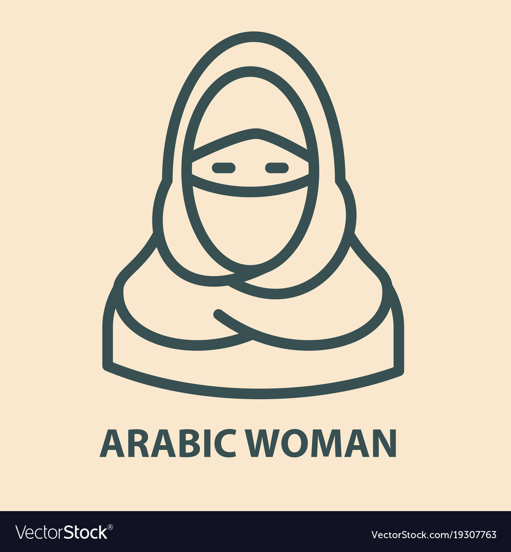 Arabische Frau im linearen Stil