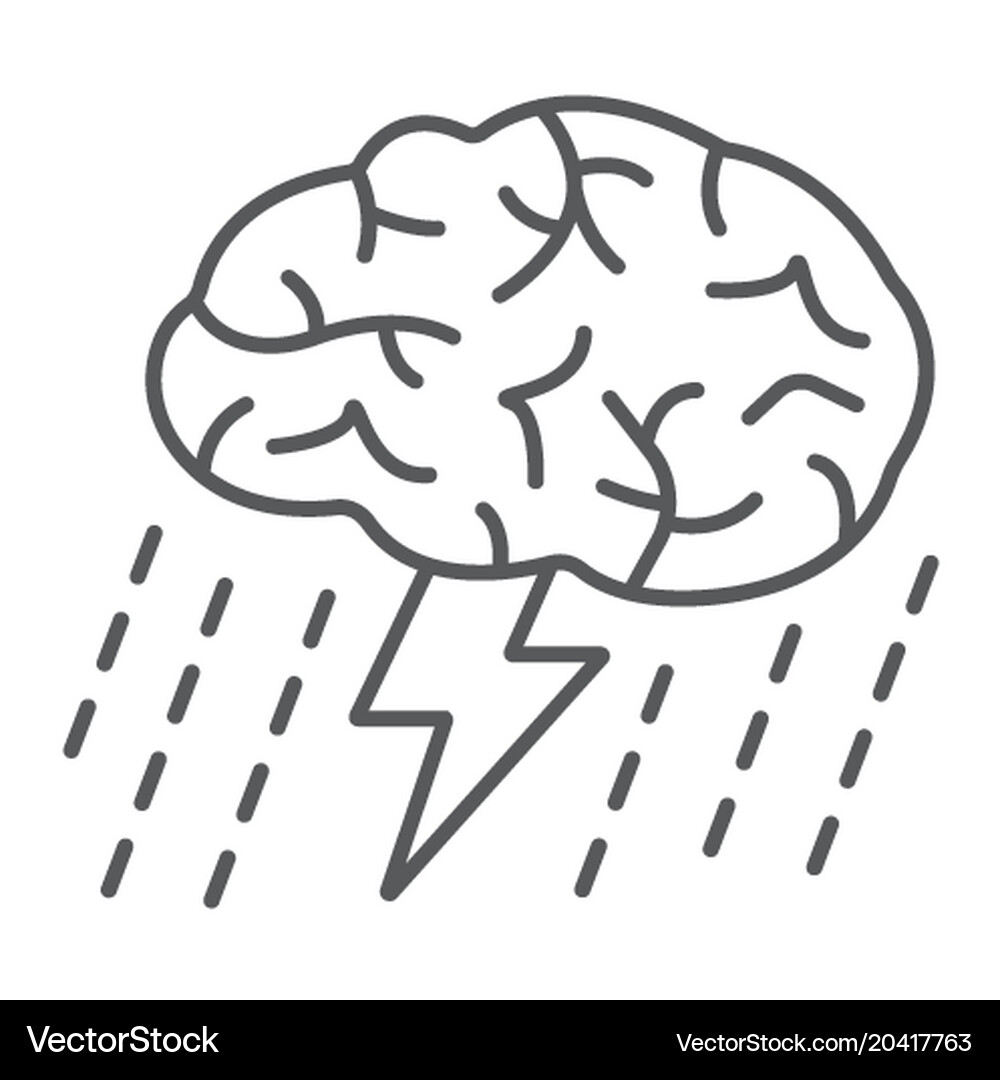 Brainstorm thin line icon development Royalty Free Vector