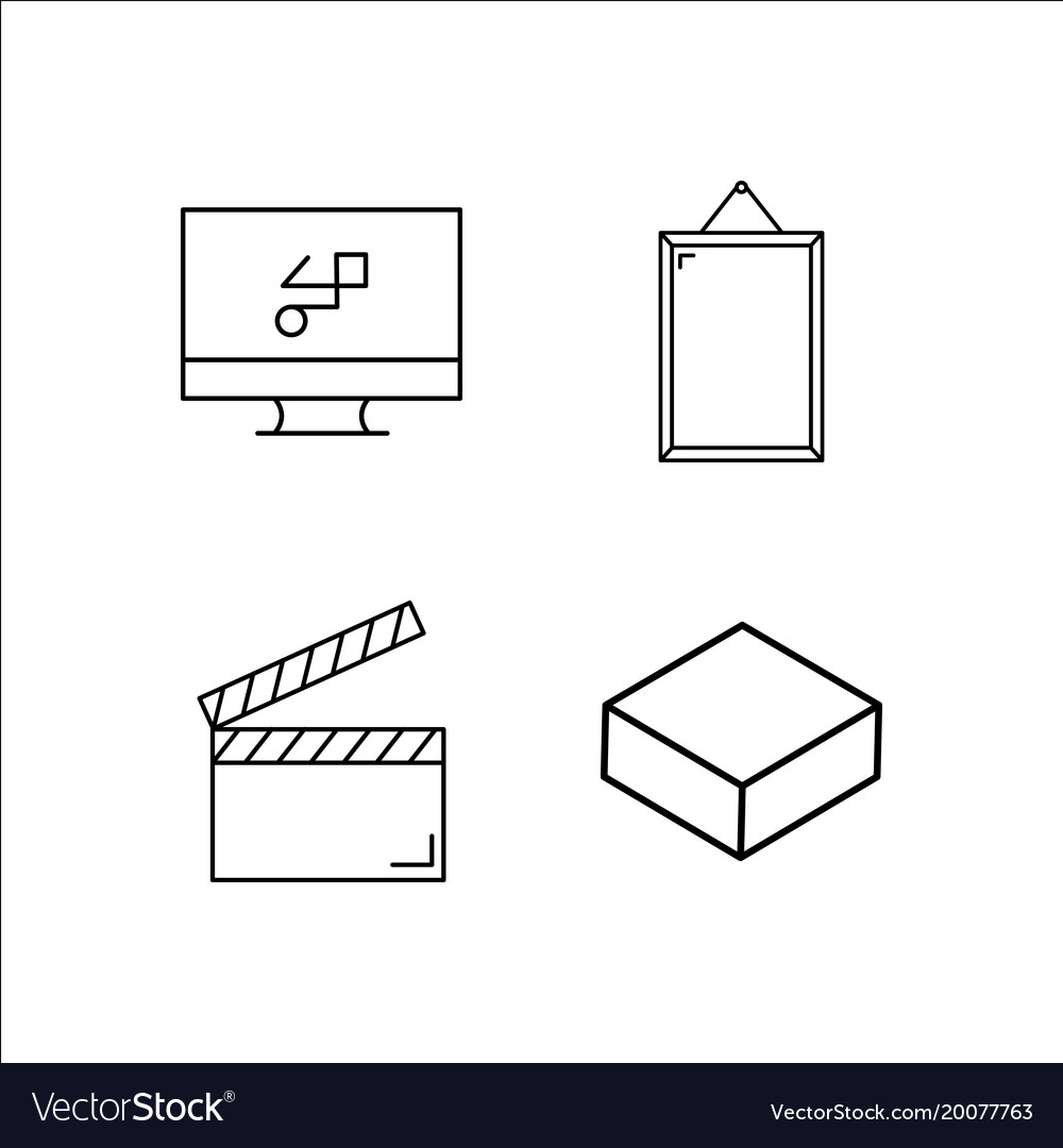 Design and studio simple linear icon setsimple
