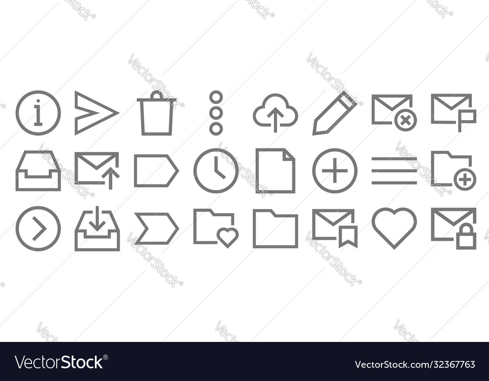Email line icons linear set quality Vector Image Email line icons linear set quality