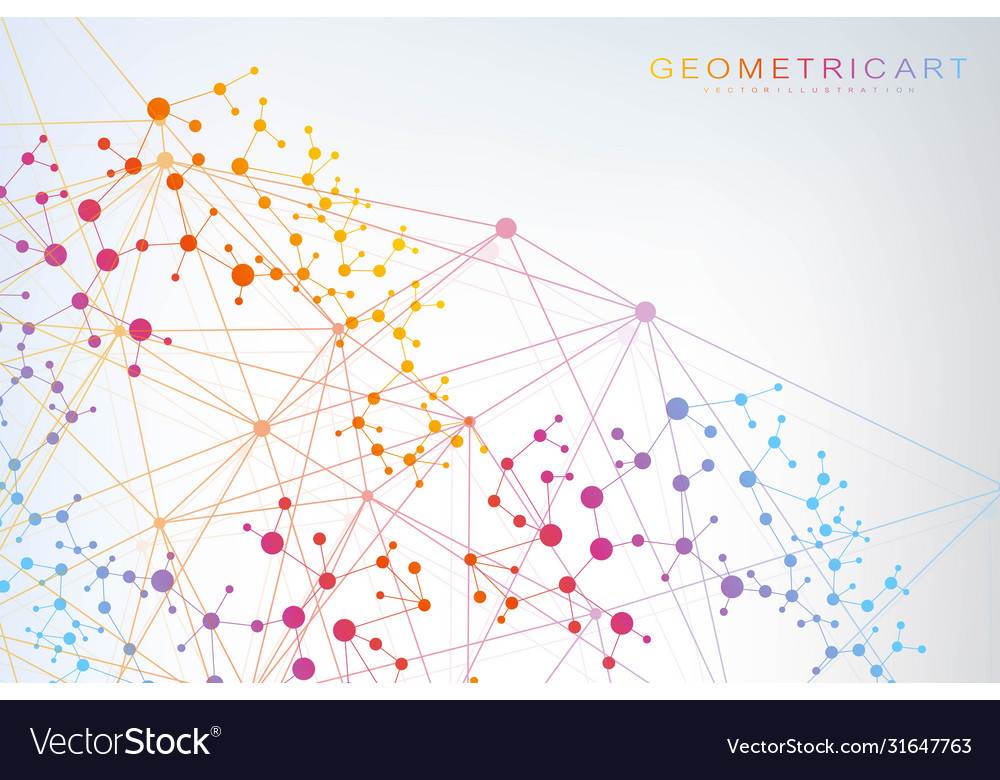 Geometric abstract background with connected line vector image Geometric abstract background with connected line