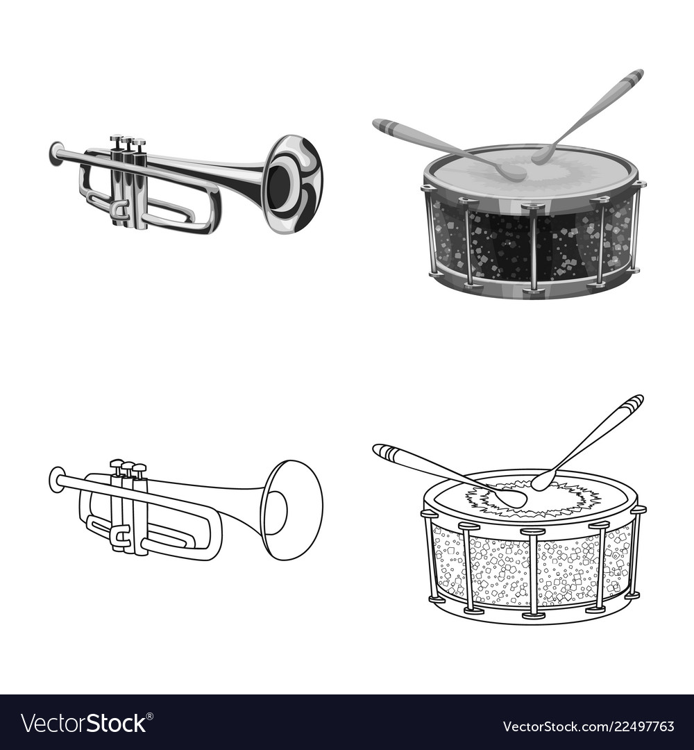Isolated object of music and tune logo set