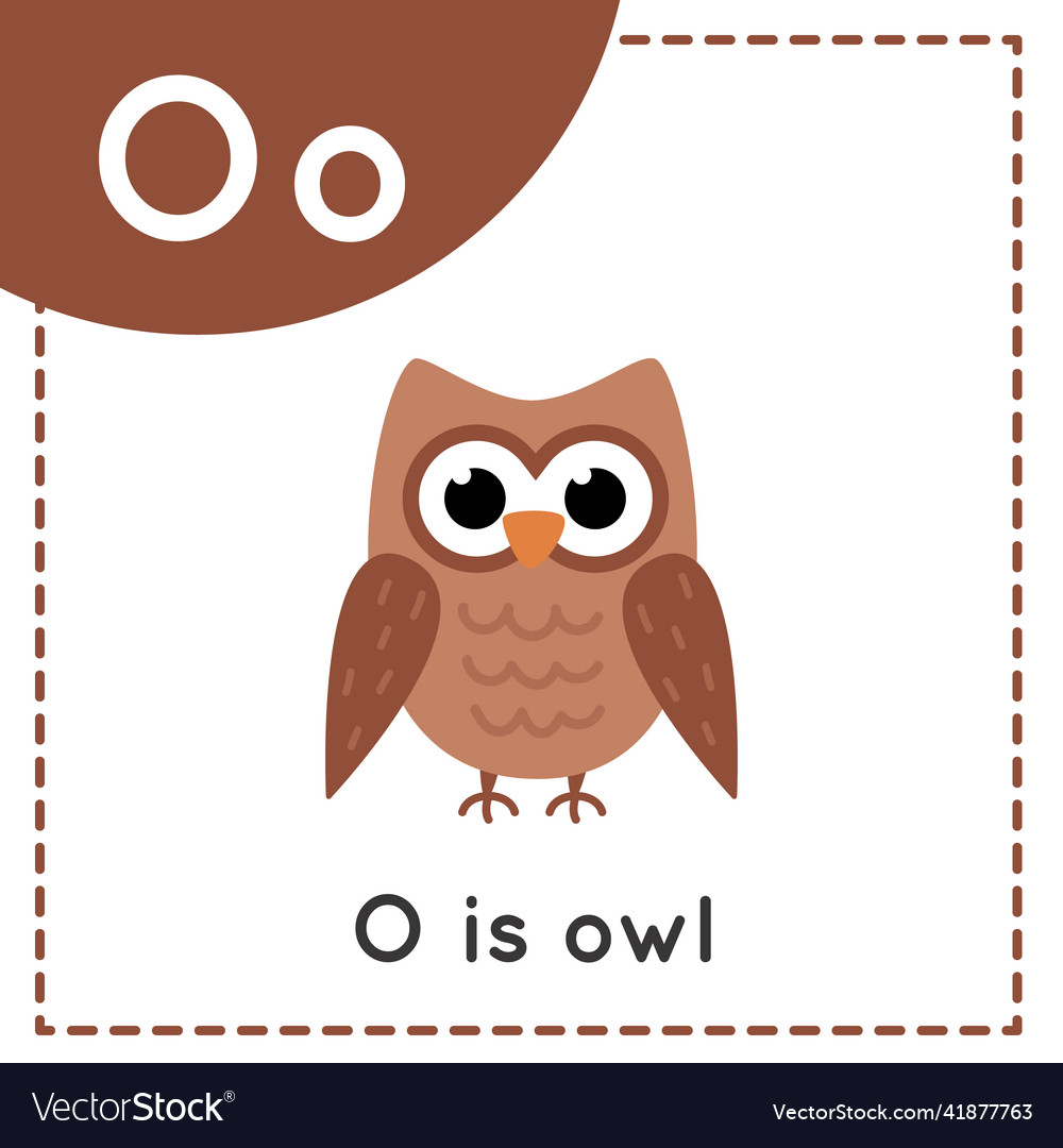 Learning english alphabet for kids letter o cute Vector Image