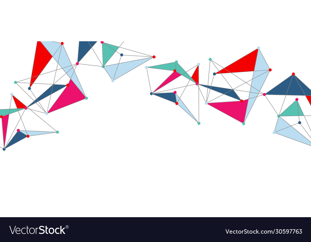 Line points connections triangular technology vector image Line points connections triangular technology