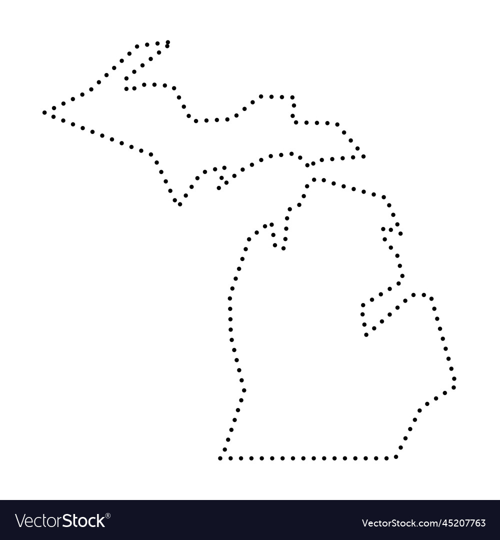 Michigan black outline map state of usa