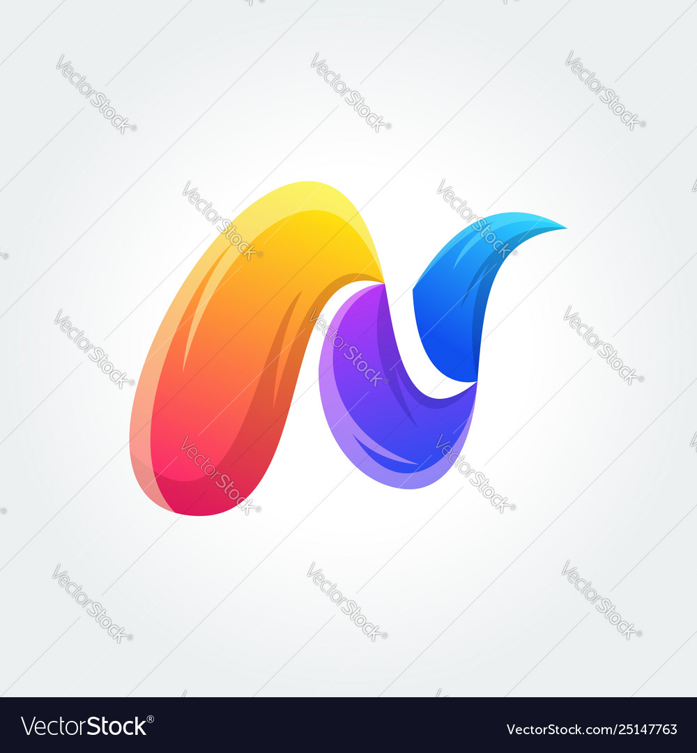 N colorful logo design icon concept template vector image N colorful logo design icon concept template