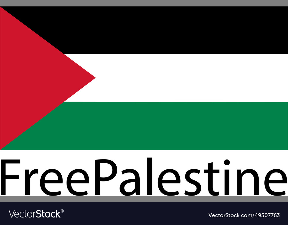 Palestine national flag icon flat isolated