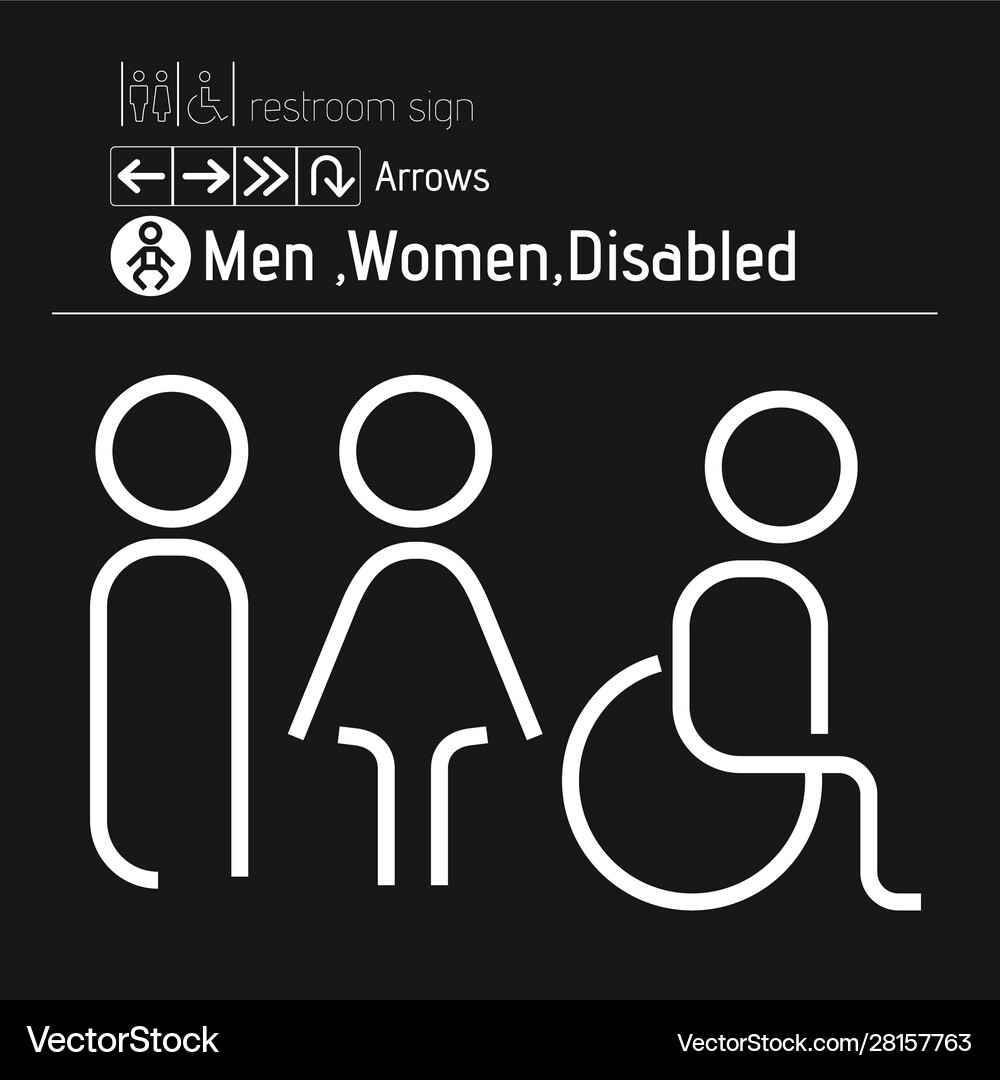 Restroom Sign - Men & Women Royalty Free Vector Image