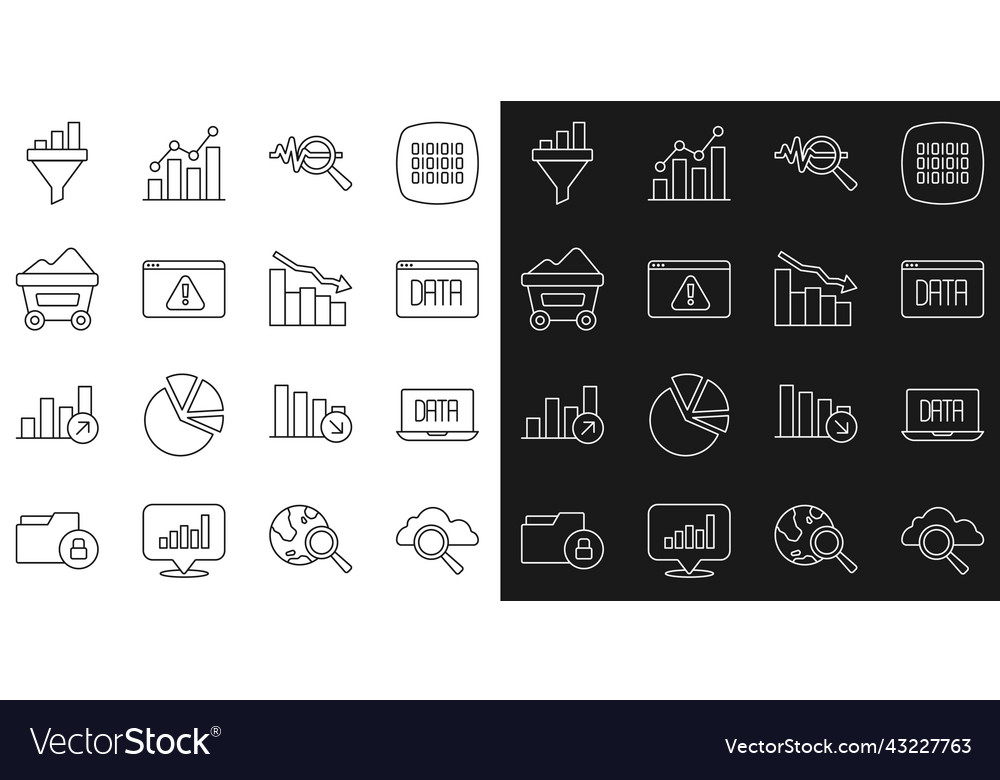 Set line search cloud computing data analysis vector image Set line search cloud computing data analysis