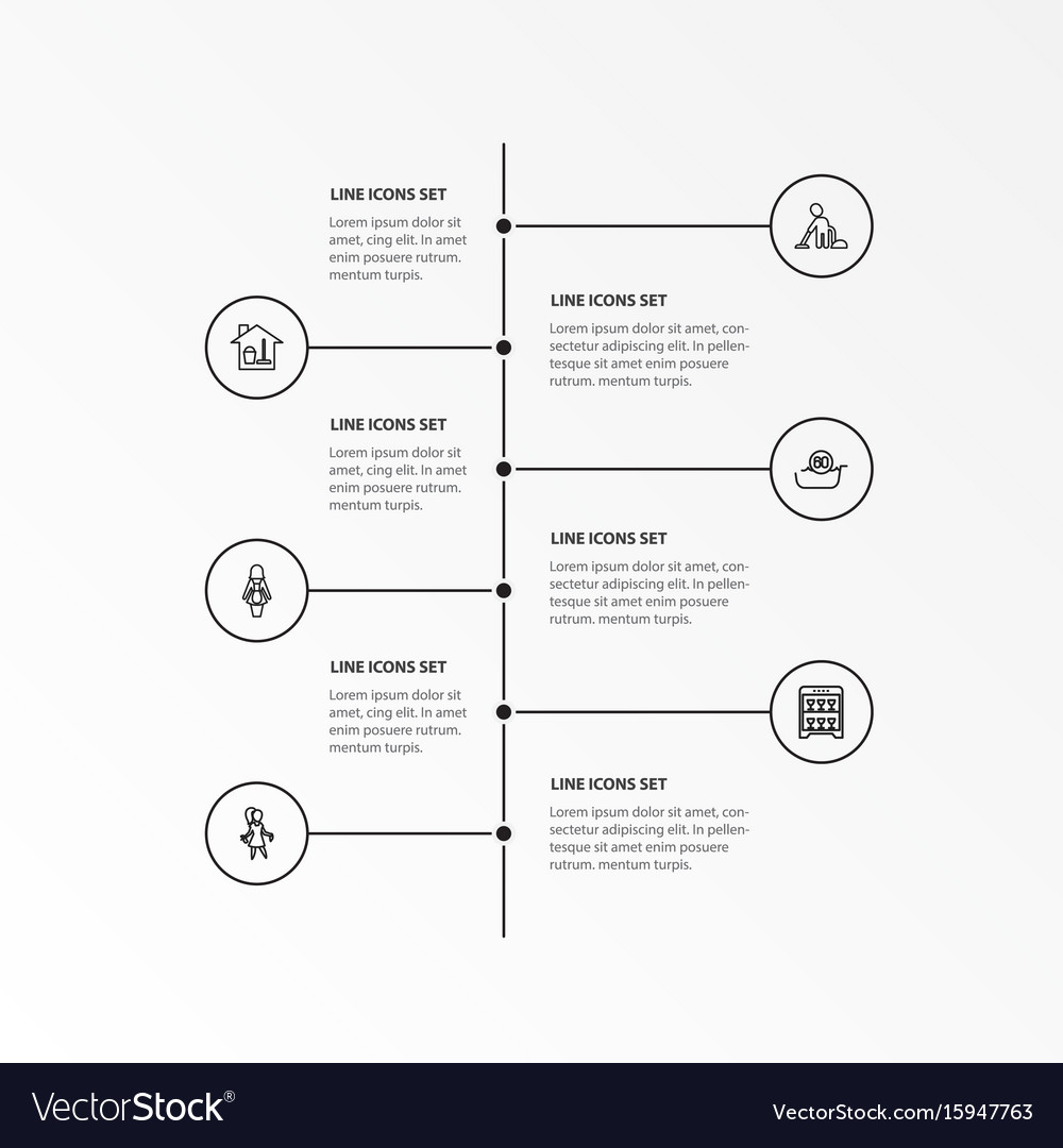 Set of 6 editable cleanup outline icons includes