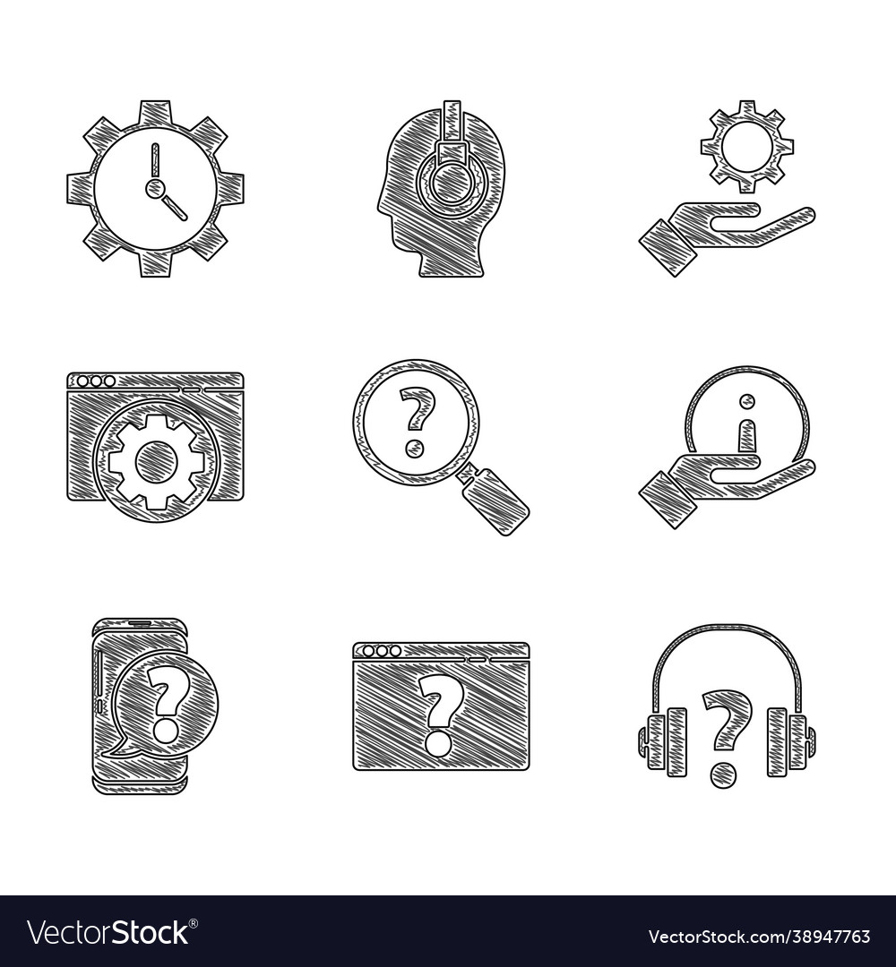 Set unknown search browser with question mark vector image Set unknown search browser with question mark