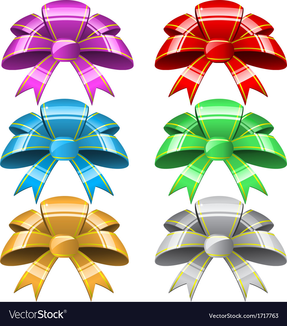 Six bows Royalty Free Vector Image VectorStock
