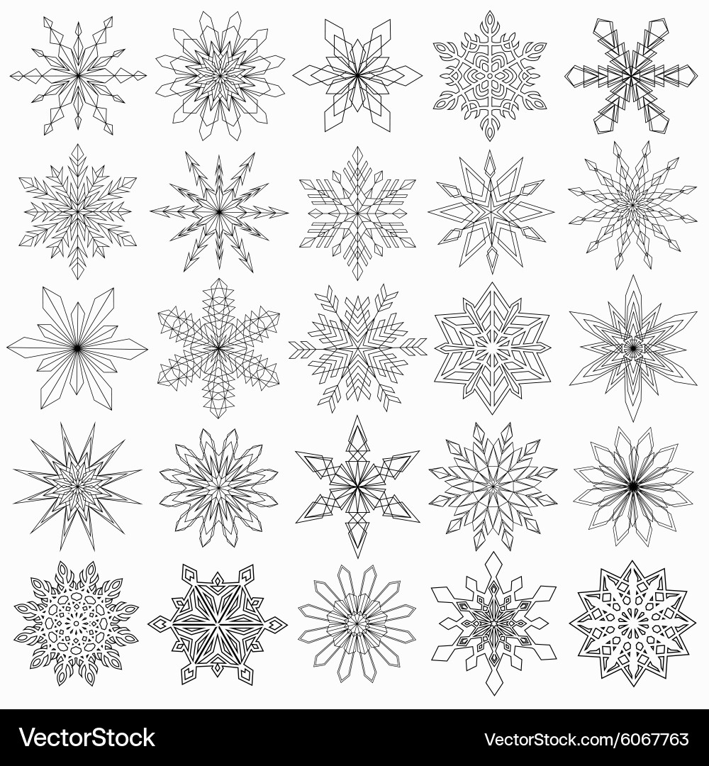 Snowflakes set isolated Royalty Free Vector Image