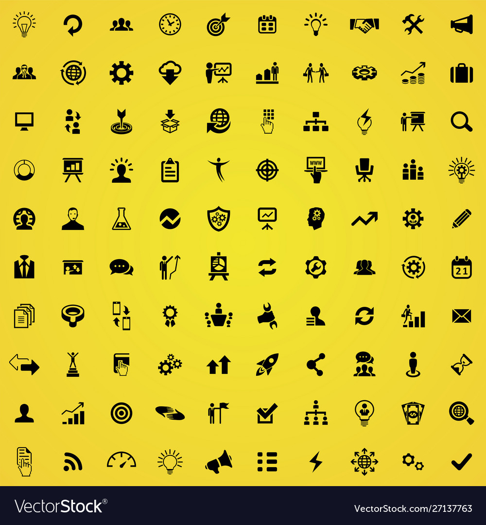Solution 100 icons universal set for web and ui