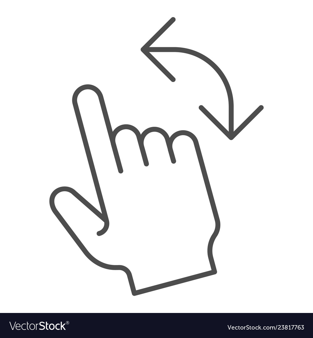 Turn left gesture thin line icon swipe