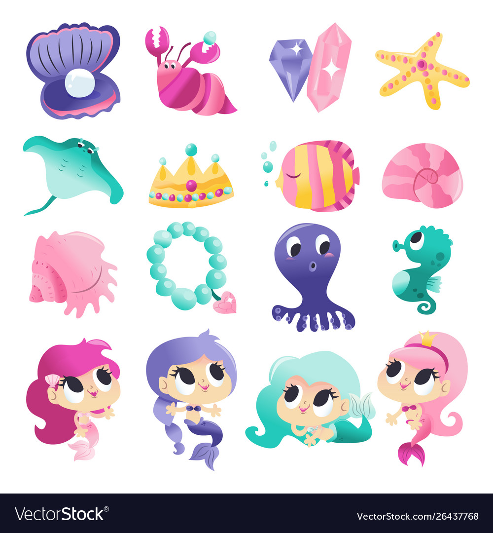 Adorable Mermaid & Sea Creature Set