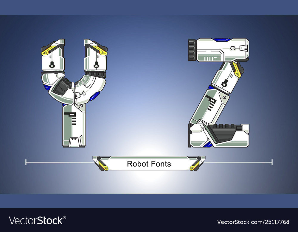 Alphabet robot futuristic technology style