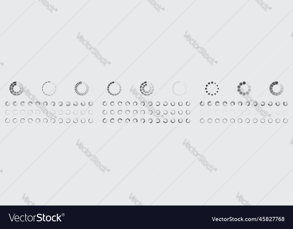 Circular Loading-Puffering-Symbole Set vector image Circular Loading-Puffering-Symbole Set