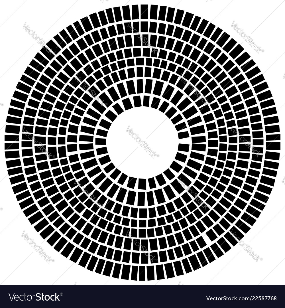 Concentric circle element made of rectangles vector image Concentric circle element made of rectangles