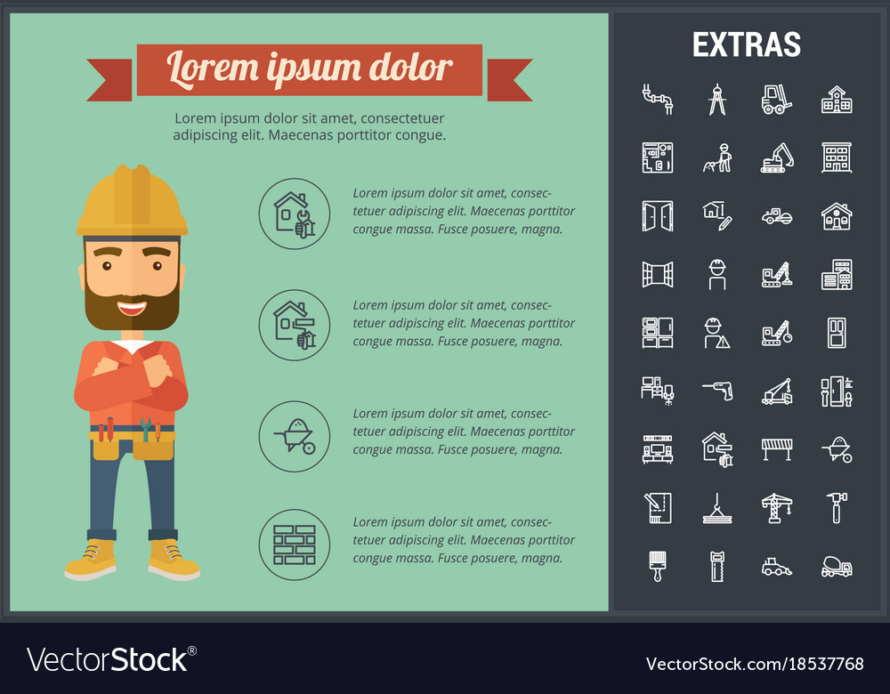 Construction infographic template and elements