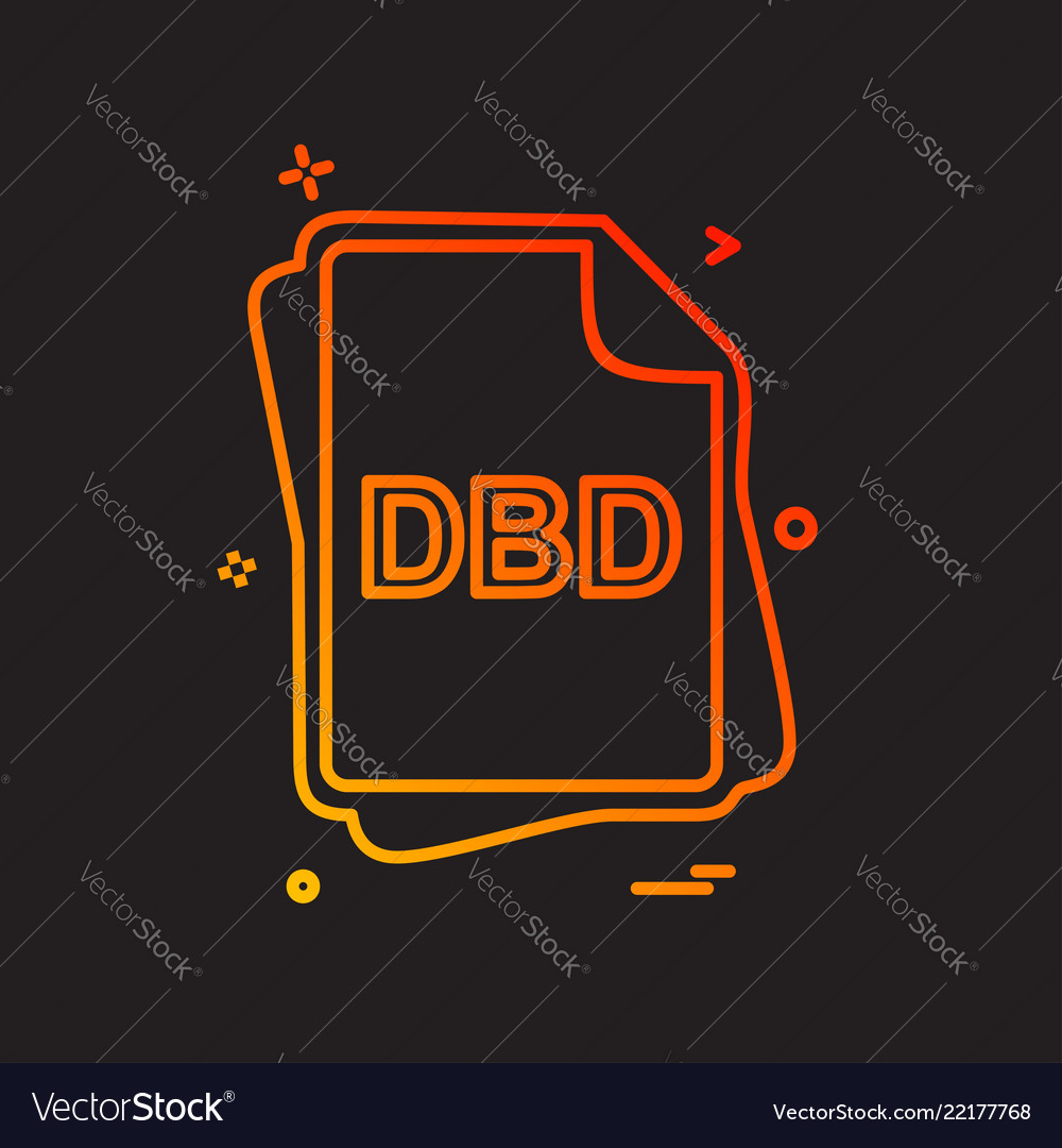 Dbd file type icon design Royalty Free Vector Image