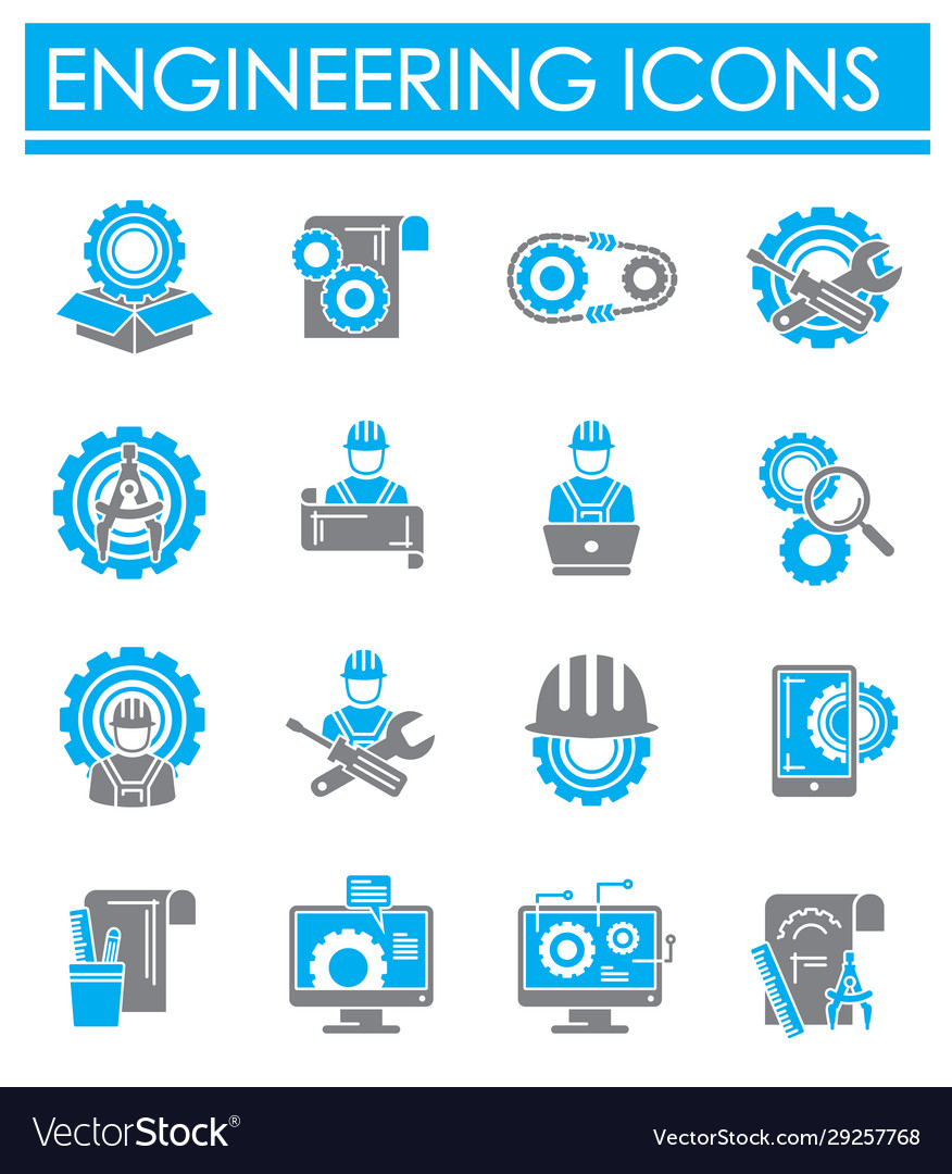 Engineering related icons set on background Vector Image Engineering related icons set on background