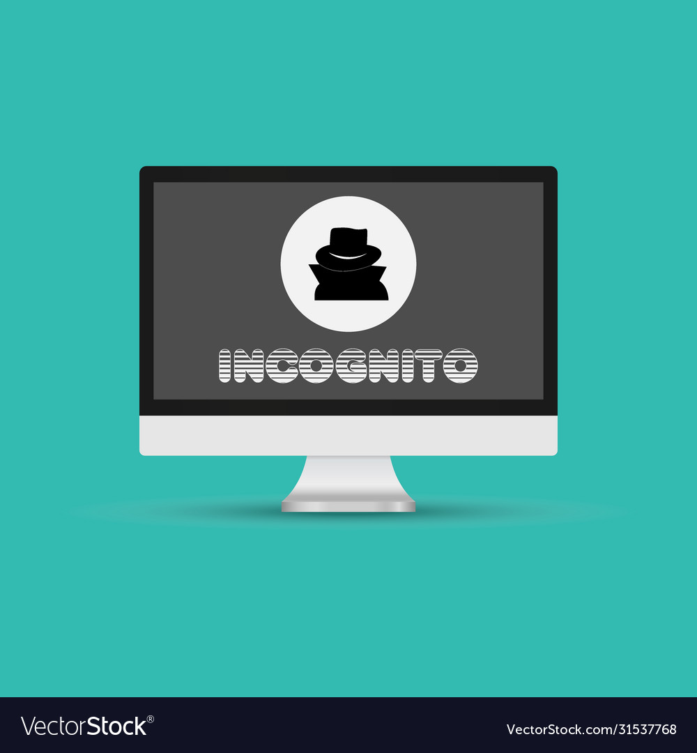 Incognito-Symbol durchsuchen im privaten Computer vector image Incognito-Symbol durchsuchen im privaten Computer
