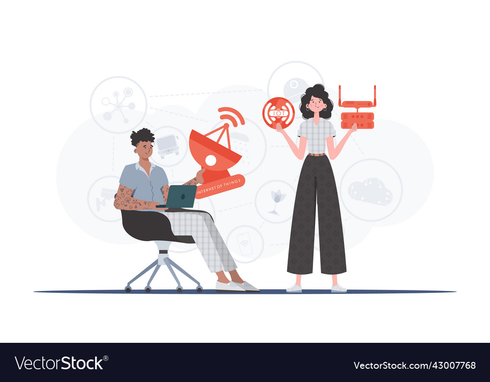 Internet of things and automation concept Vector Image Internet of things and automation concept