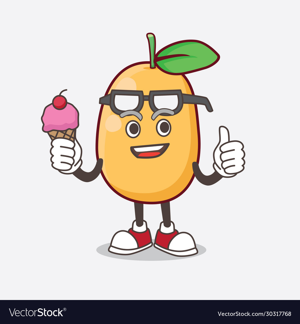 Kumquat fruit cartoon mascot character eating Vector Image Kumquat fruit cartoon mascot character eating