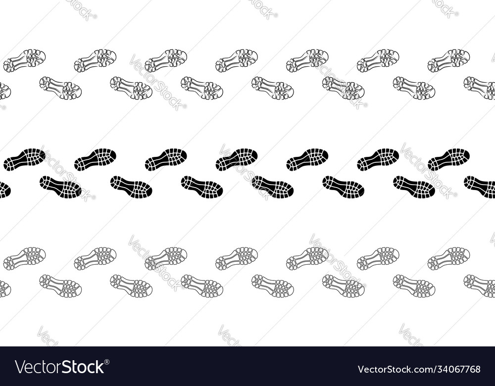 Man footprints sneackers way 1 Vector Image Man footprints sneackers way 1